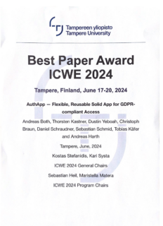 Towards entry "AuthApp Wins Best Paper Award"